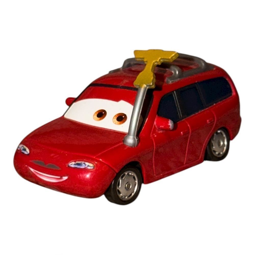 Disney Pixar Diecast Cars Kit Revster Red Station Wagon Piston Cup Fan EUC